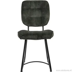 Velourse eetkamerstoel met zwarte poten