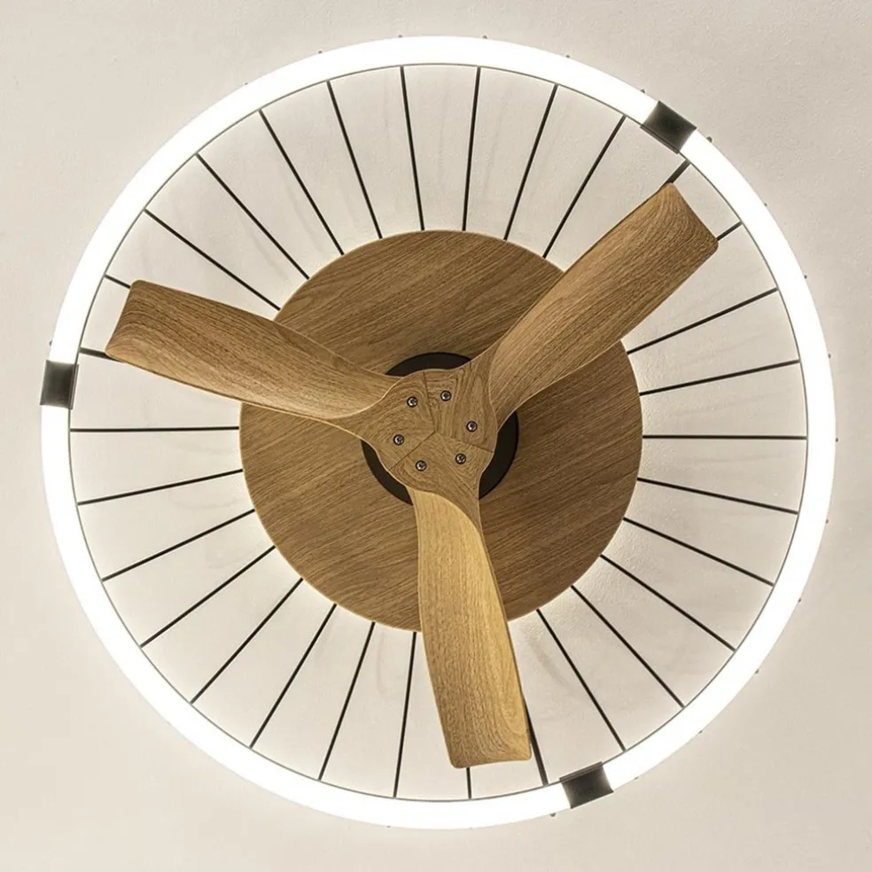 Ventilator Nature hout/zwart remote/app