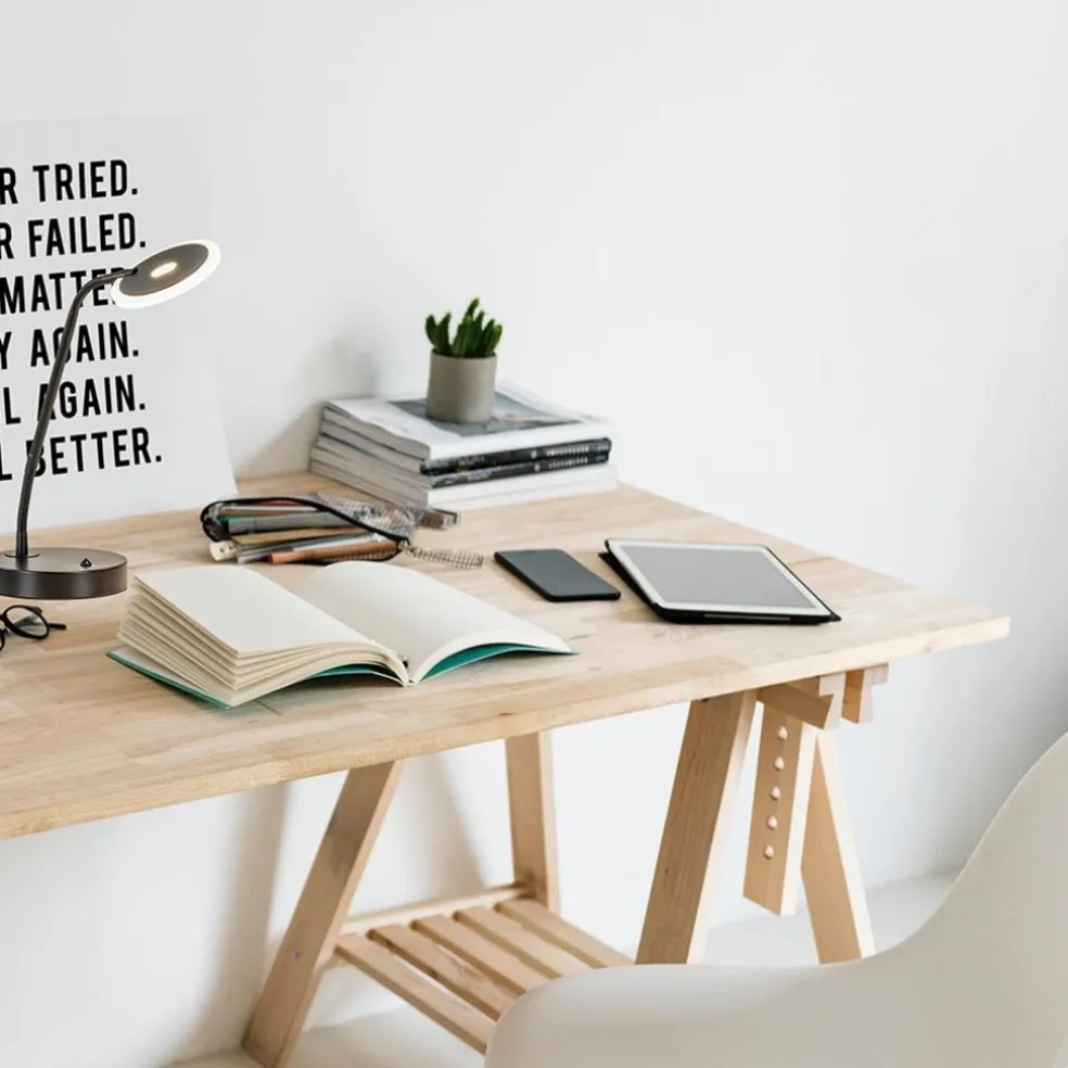 Verstelbare LED tafel/bureaulamp mat zwart dimbaar