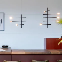 Verstelbare 5-lichts design hanglamp azuriet blauw