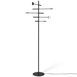 Verstelbare 5-lichts LED vloerlamp zwart dimbaar