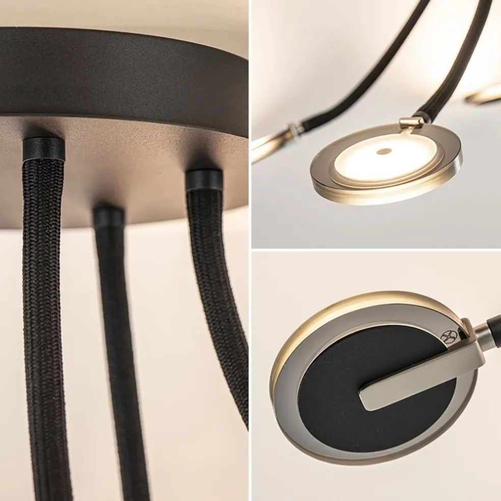 Verstelbare 5-lichts plafondlamp LED met smoke glas