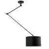 Verstelbare plafondlamp zwart met velourse kap