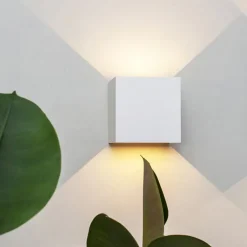 Vierkante buitenlamp wand wit IP54