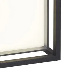 Vierkante LED wandlamp buiten IP65 antraciet