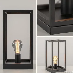 Vierkante tafellamp frame zwart modern