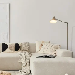 Vintage vloerlamp verstelbaar zandkleurig