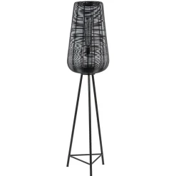 Vloerlamp Adeta driepoot draad zwart