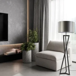 Vloerlamp Atrani zwart EXCL. KAP