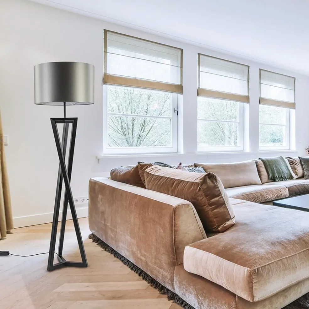 Vloerlamp Atrani zwart excl. kap