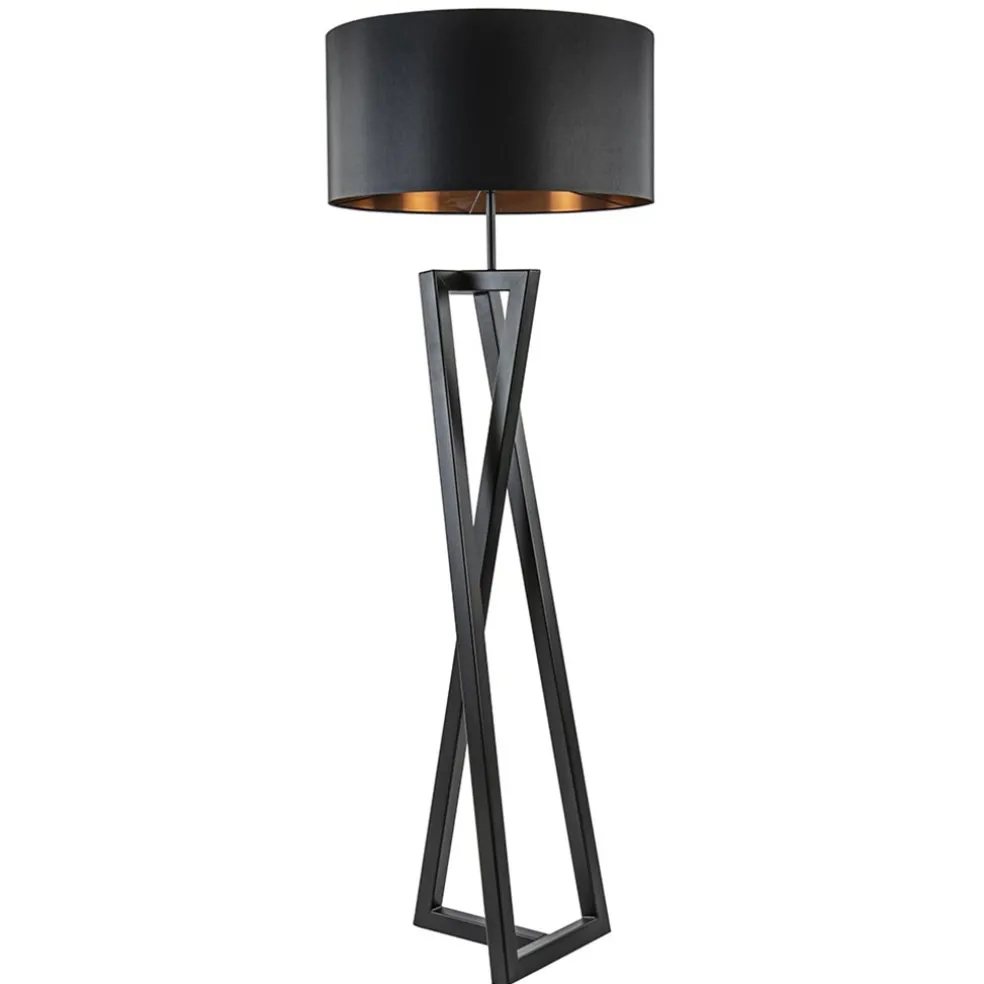 Vloerlamp Calitri zwart EXCL. KAP