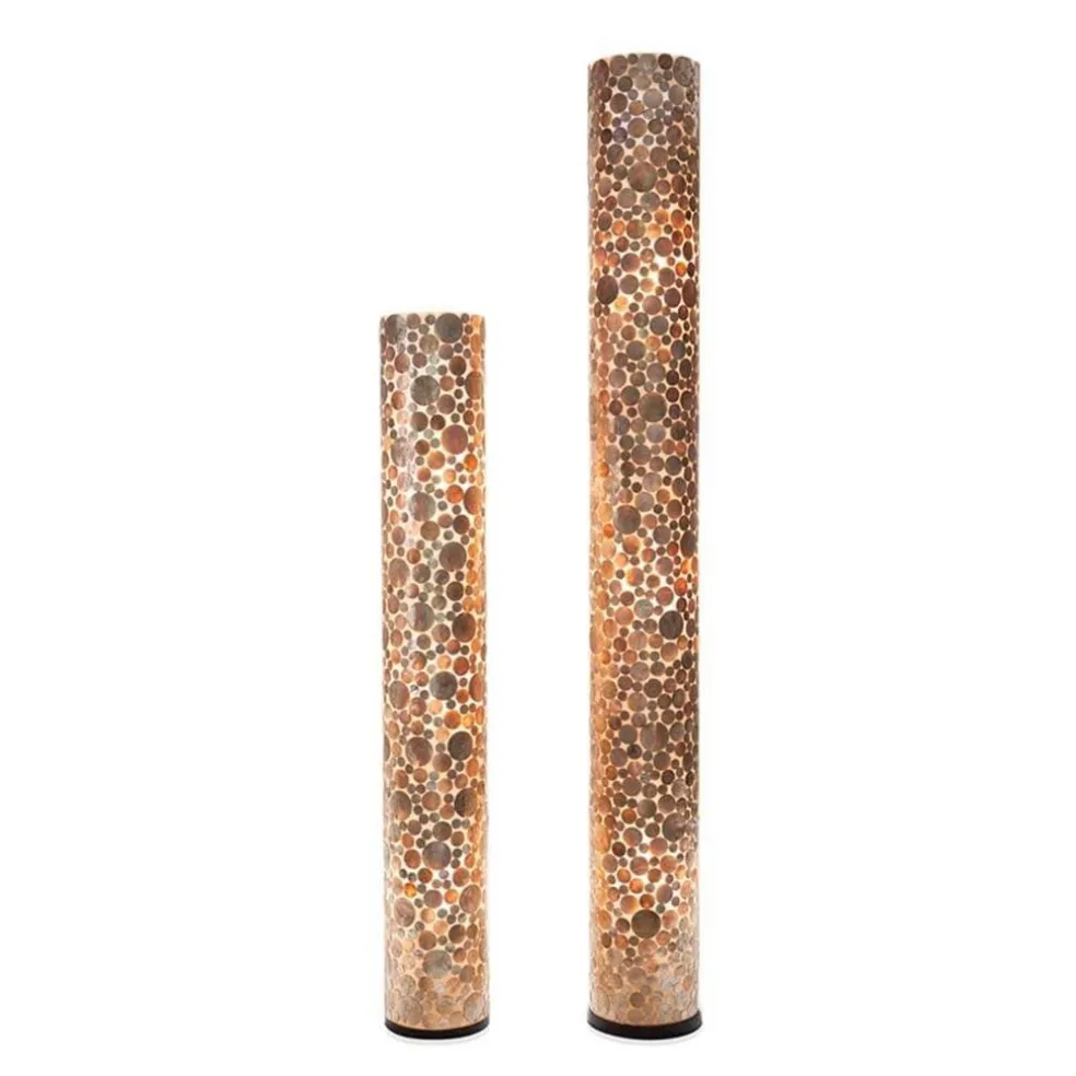 Vloerlamp Coin schelpen cilinder gold