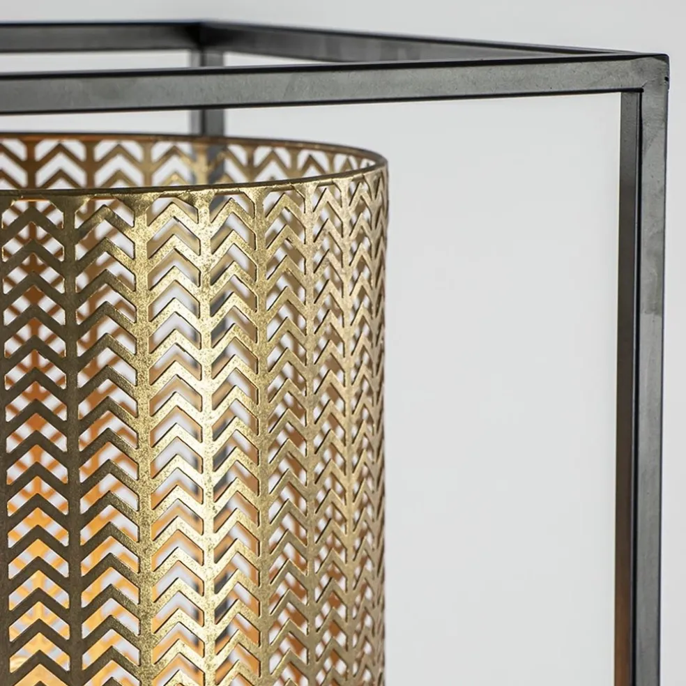 Vloerlamp Frame zwart/goud