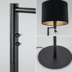 Vloerlamp Havana + leesspot zwart z/kap