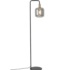 Vloerlamp Lekar zwart met smoke glas