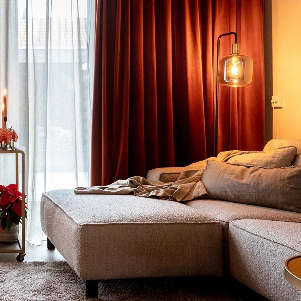 Vloerlamp Lekar zwart met smoke glas