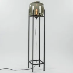 Vloerlamp Lett frame zwart/smoke glas