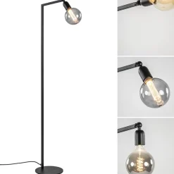 Vloerlamp Tube zwart basic met verstelbare pendel