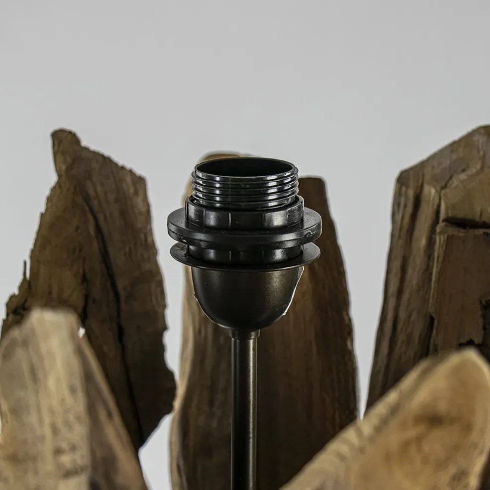 Vloerlamp/lampvoet Margret hout naturel excl kap