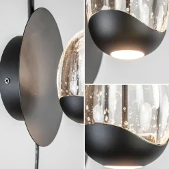 Wandlamp Black Egg zwart/helder glas