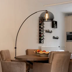 Wandlamp boog met smoke plexibol kap