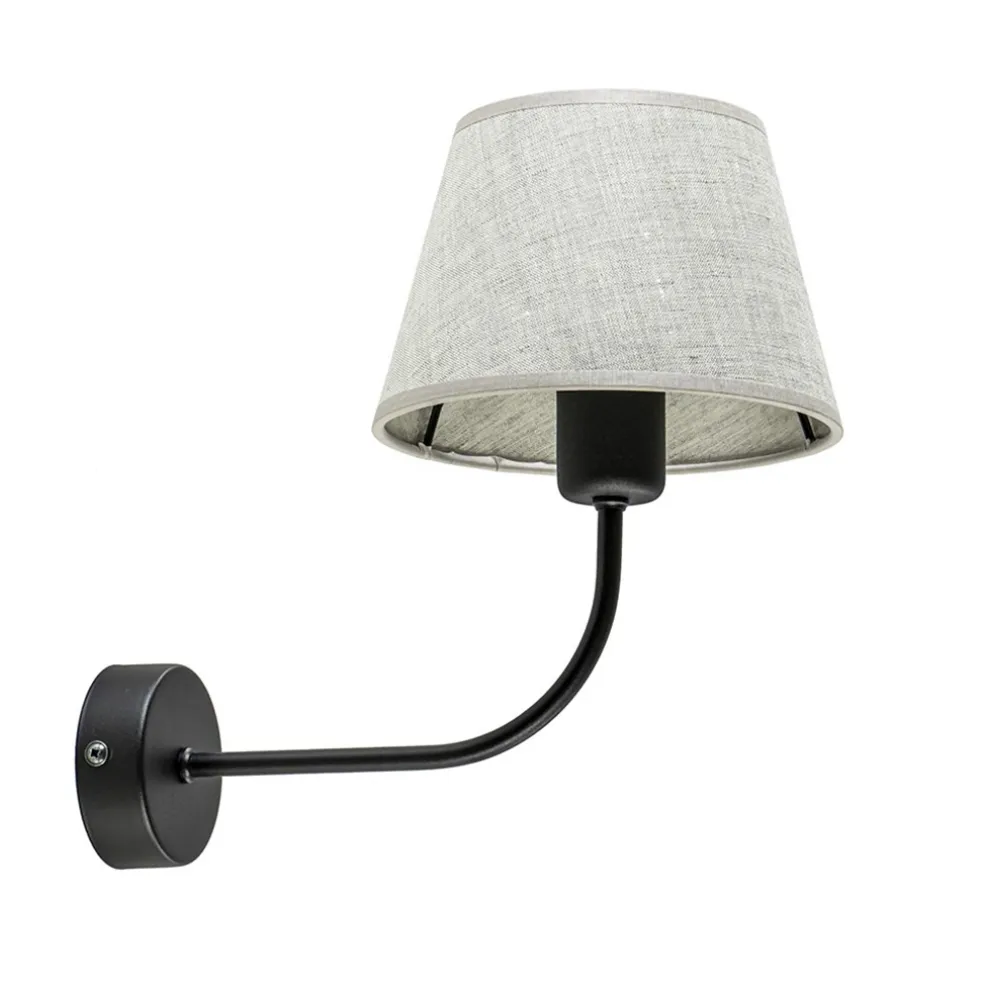 Wandlamp Chicago zwart/zandkleur kap