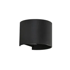 Wandlamp Davos afgerond zwart IP54 2700k