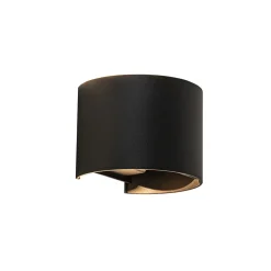 Wandlamp Davos afgerond zwart IP54 2700k
