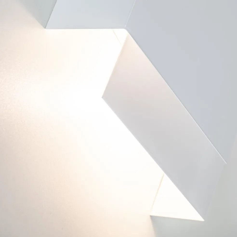 Wandlamp double square wit metaal