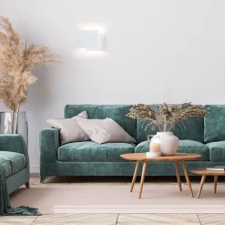 Wandlamp double square wit metaal