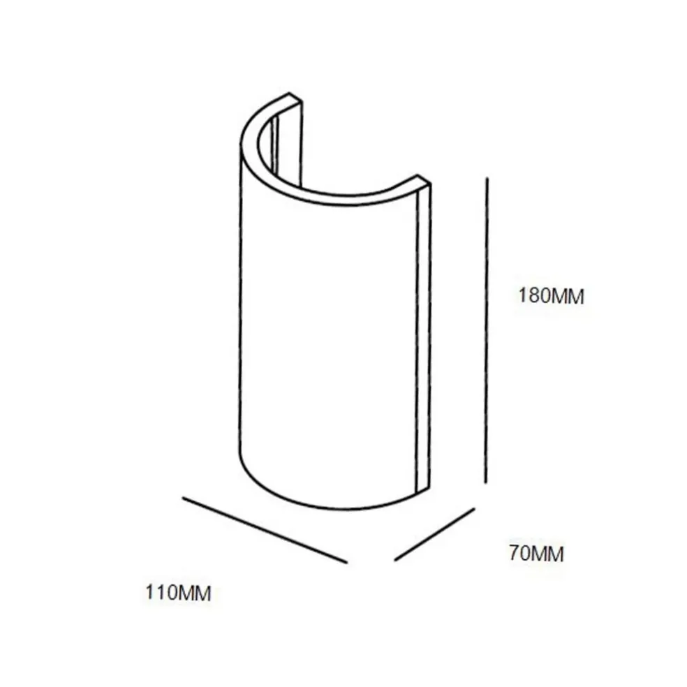 Wandlamp gips halve koker G9