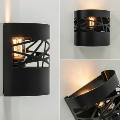 Wandlamp halve cilinder mat zwart