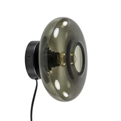 Wandlamp Hoseki zwart + smoke glas