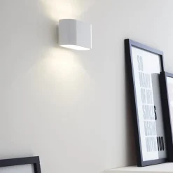 Wandlamp klein ovaal wit