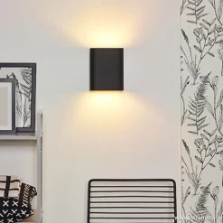 Wandlamp ovaal zwart 2xe14