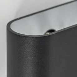 Wandlamp ovaal zwart/zilver g9