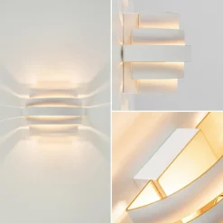 Wandlamp Scudo klein wit/goud