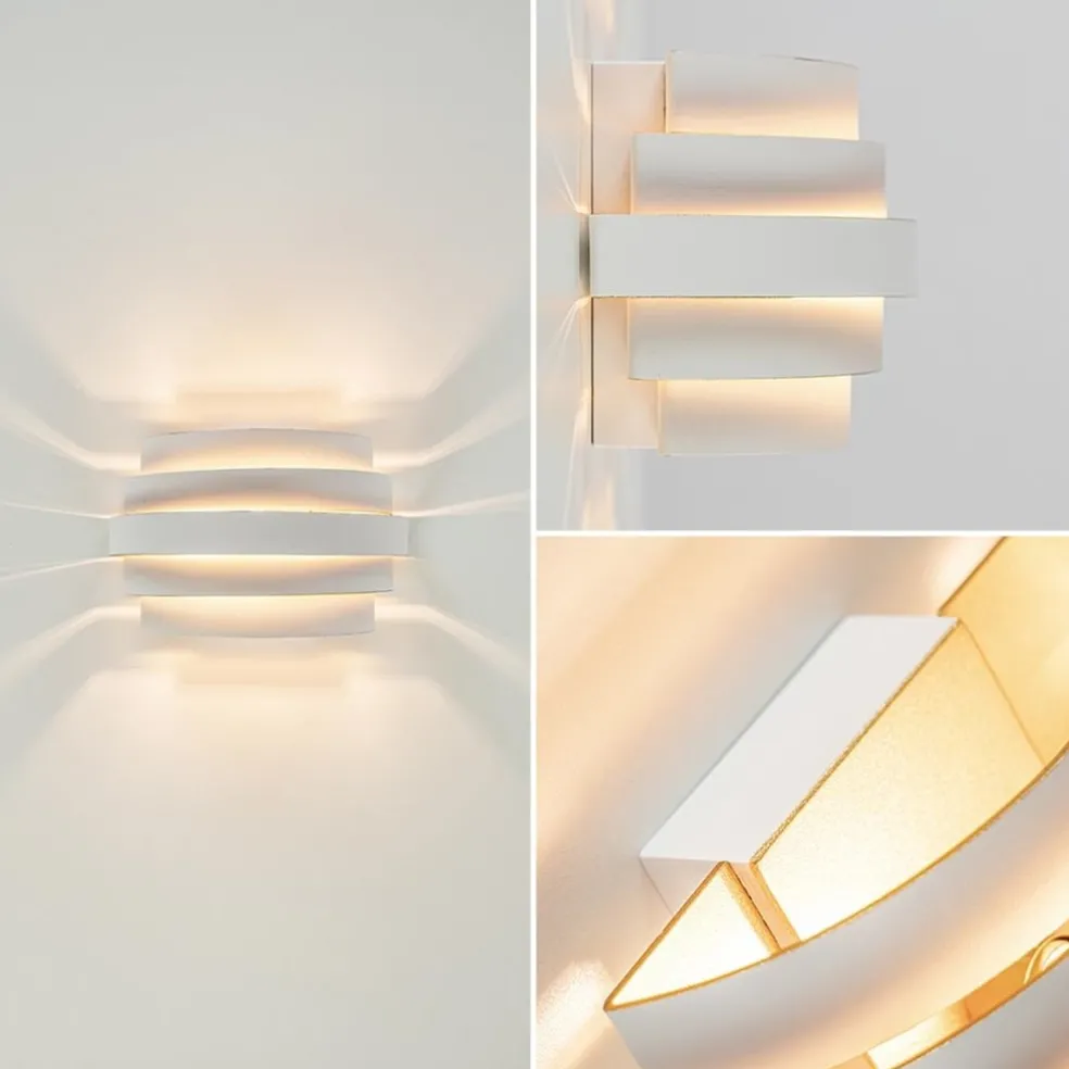 Wandlamp Scudo klein wit/goud