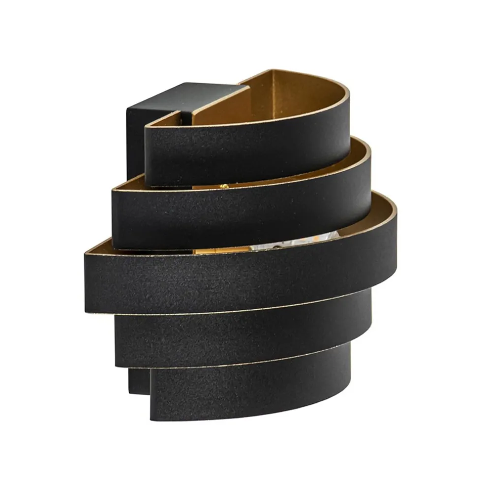 Wandlamp Scudo zwart/goud 20cm