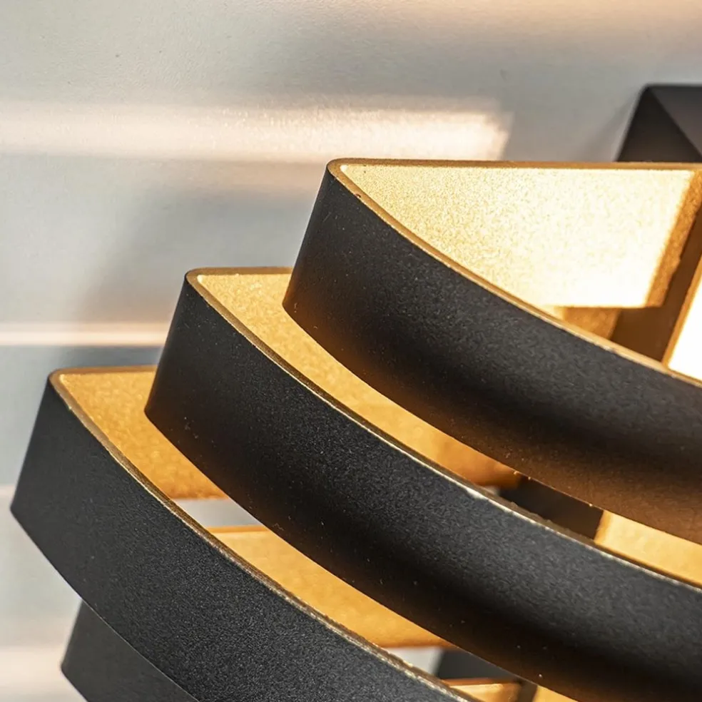 Wandlamp Scudo zwart/goud 25cm