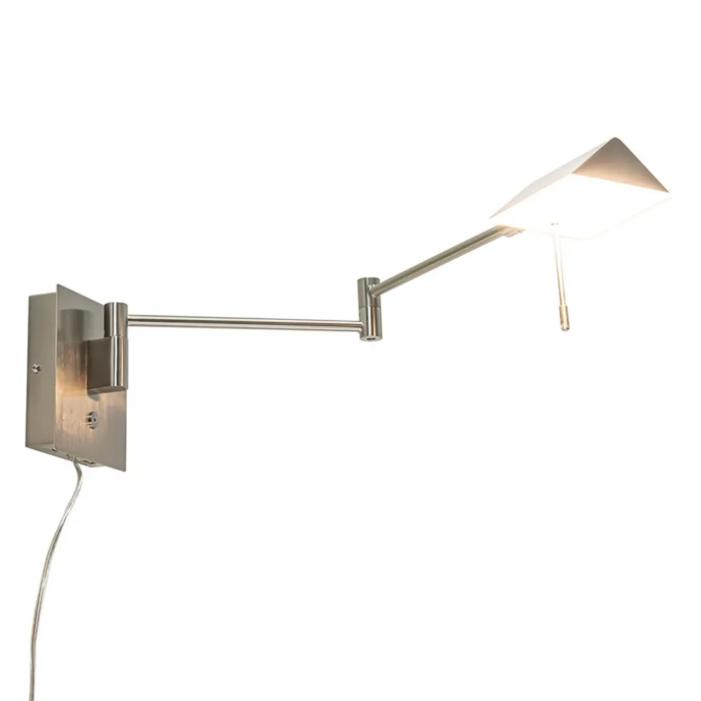 Wandlamp staal verstelbaar met dim to warm functie