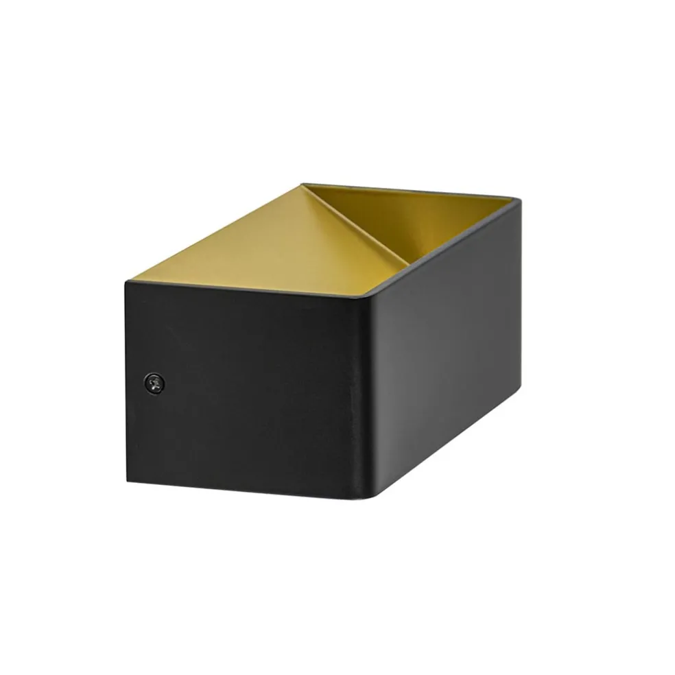 Wandlamp Stretto zwart/goud 20cm