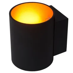 Wandlamp Xera zwart/goud binnenkant