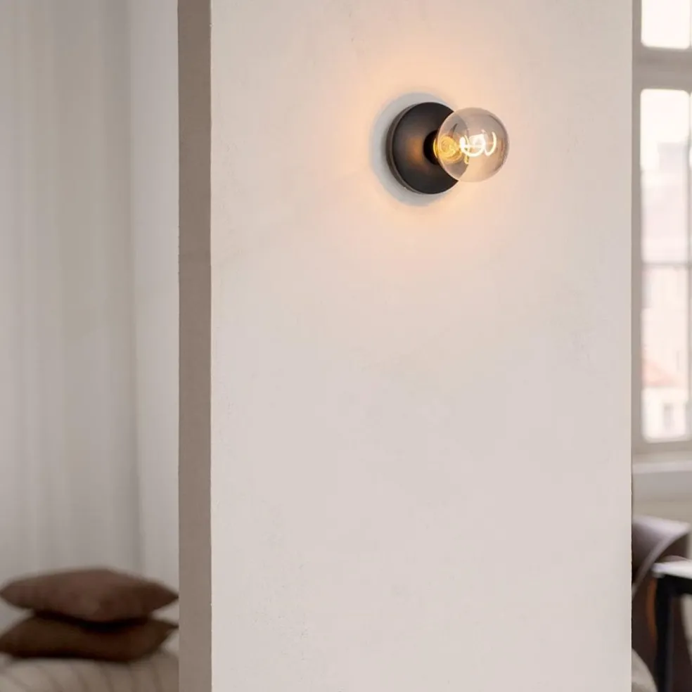 Wandlamp zwart met smoke dimbaar/oplaadbaar