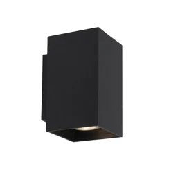 Wandlamp zwart rechthoek up+down gu10