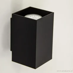 Wandlamp zwart rechthoek up+down gu10