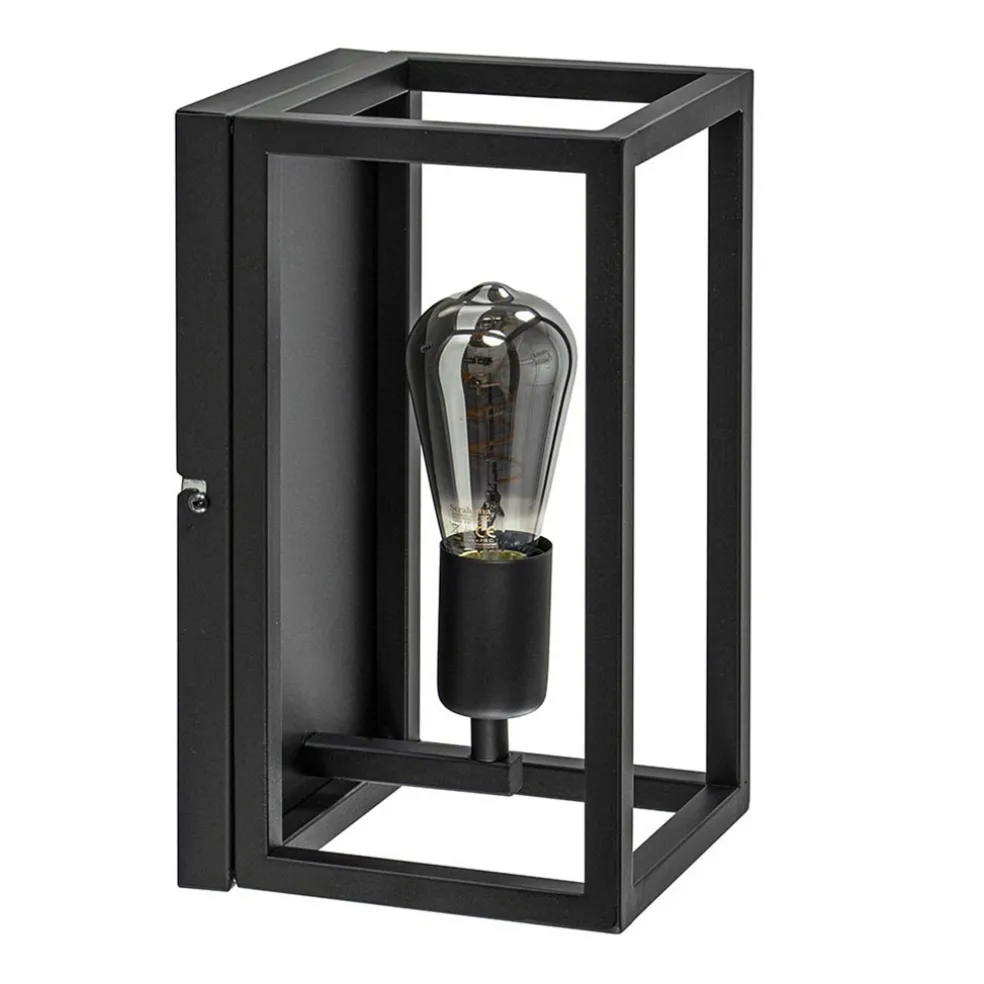 Wand-/plafondlamp rechthoek frame zwart