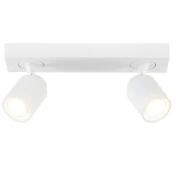 Witte 2-lichts opbouwspot GU10 verstelbaar