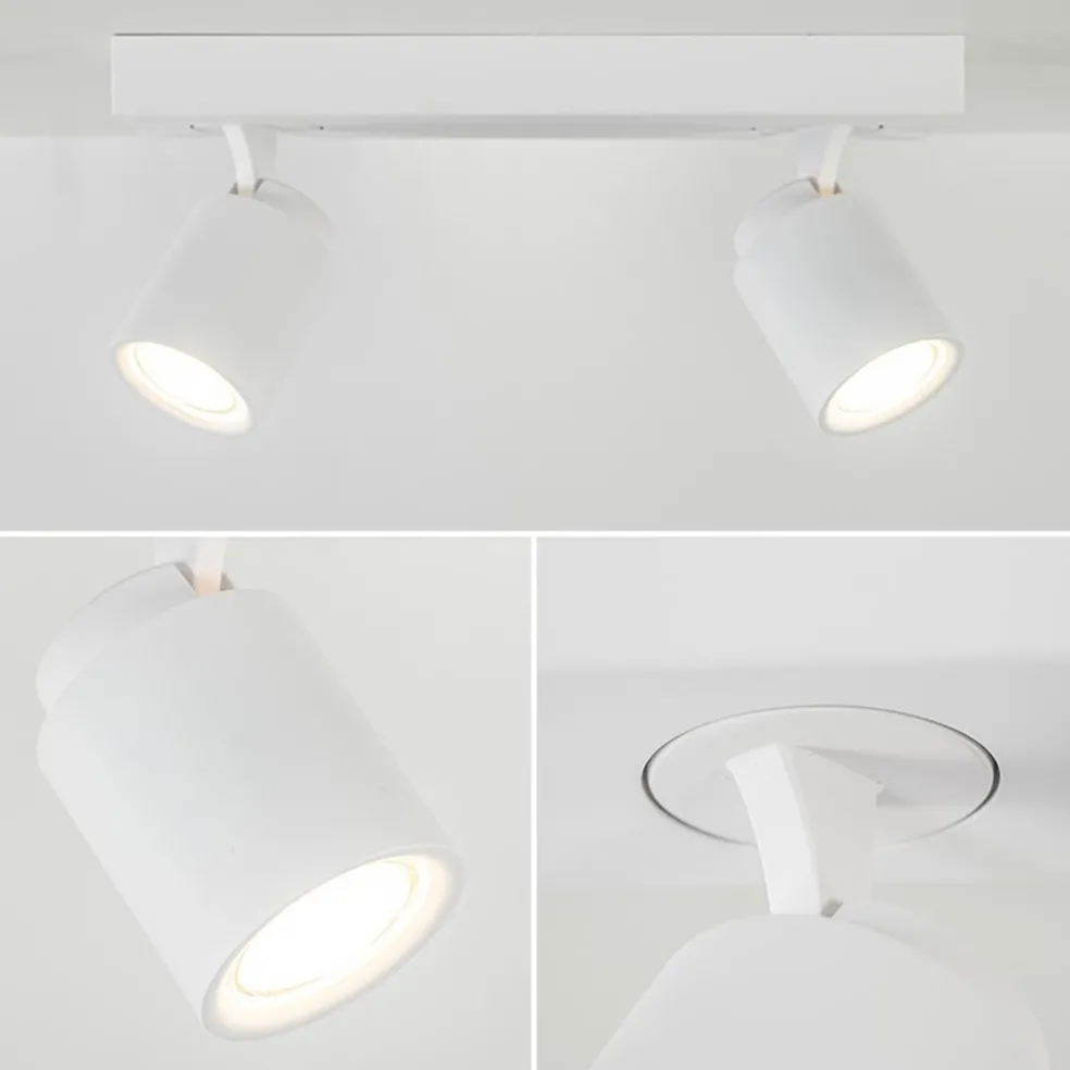 Witte 2-lichts opbouwspot GU10 verstelbaar