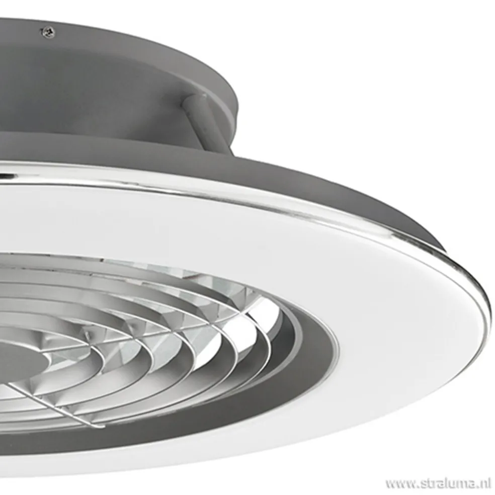 Zilveren ventilator met LED en bluetooth